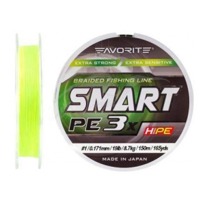 Favorite Šňůra PE Line  Smart PE 3x 150м (fl.yellow) #0.6/0.132mm 12lb/5.4kg