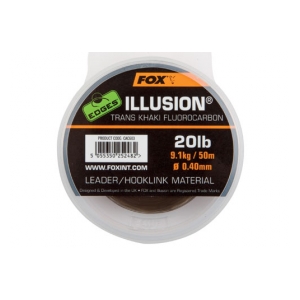 Fox International Edges Illusion Flurocarbon Leader x 50m 0.40mm / 20lb / 9.09kg - trans khaki