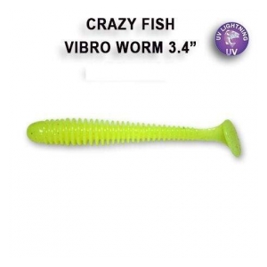 Crazy Fish Gumová nástraha Vibro Worm 8,5cm barva 54 Chartreuse Floating