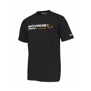 Savage Gear Tričko Signature Logo T-Shirt Black Ink vel. L