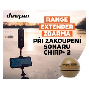 Deeper Nahazovací sonar Chirp+ 2 a Range Extender zdarma
