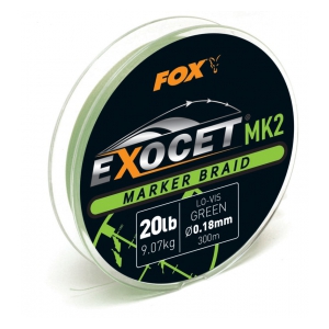 Fox International Exocet MK2 Marker Braid 0.18mm / 20lb X 300m  - green