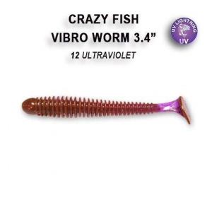 Crazy Fish Gumová nástraha Vibro Worm 8,5 cm barva 12 floating