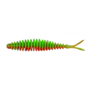 Quantum Magic Trout T-Worm V-Tail neonová zelená/oranžová Sýr 6,5 cm 1,5 g 6ks