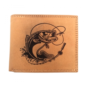 MERCUCIO Pánská peněženka ze světlé kůže - Candát s prutem
