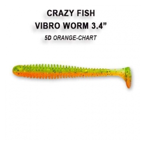 Crazy Fish Gumová nástraha Vibro Worm 8,5cm barva 5D Floating