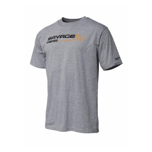 Savage Gear Tričko Signature Logo T-Shirt Grey Melange vel. XXL