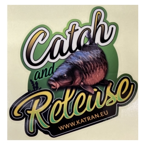 Katran Nálepka Sticker Catch & Release 12x12cm