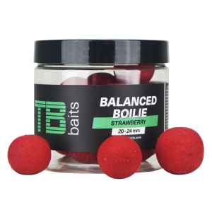 TB BAITS Vyvážené Boilie Balanced + Atraktor Strawberry 100 g 20-24 mm