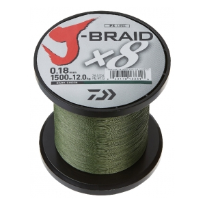 Daiwa pletená šňůra J-Braid barva Dark Green - 0,28 mm / 26,5kg - 235 m