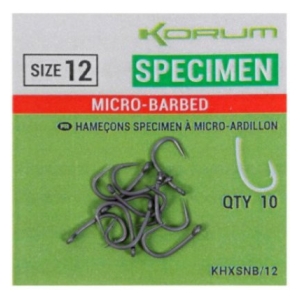 Korum Háčky Xpert Specimen Hooks - Barbed vel. 12