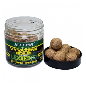 Jet Fish Vyvážené boilie Legend range 250ml 24mm Žlutý impuls Ořech/Jjavor