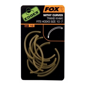 Fox International Edges Withy Curve Adaptor Hook Size 10-7 - trans khaki x 10