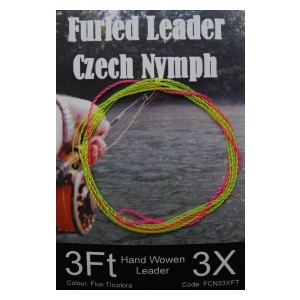 Czech nymphs Splétaný návazec Furled leader 45cm  - Fluo tricolora